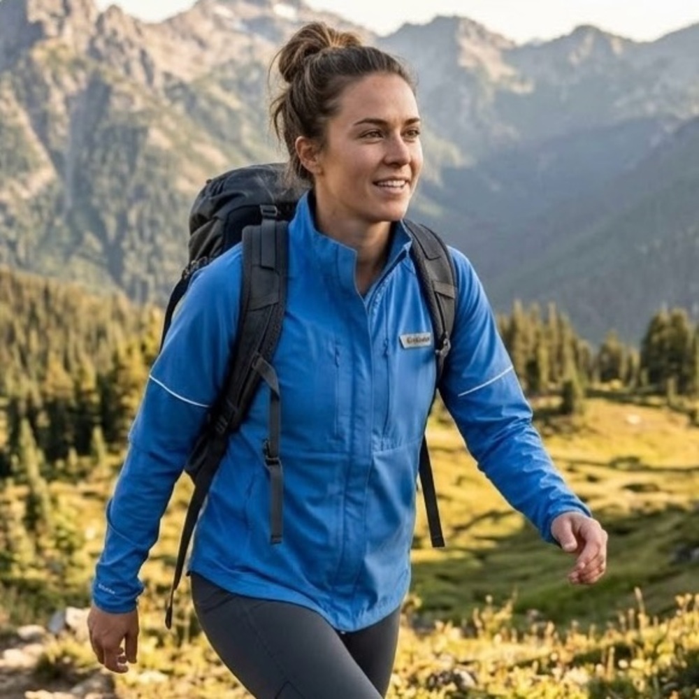 Columbia Royal Blue Hiking Performance Lightweight Shirt Gorpcore Breathable